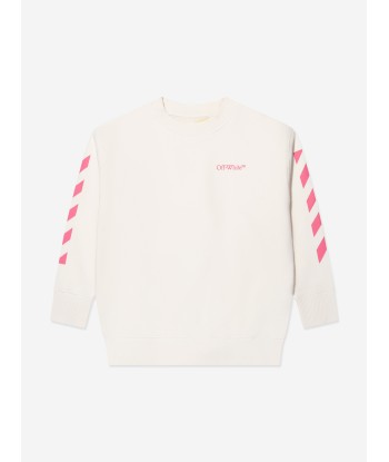 Off-White Girls Classic Arrow Tab Sweatshirt in Ivory de la marque