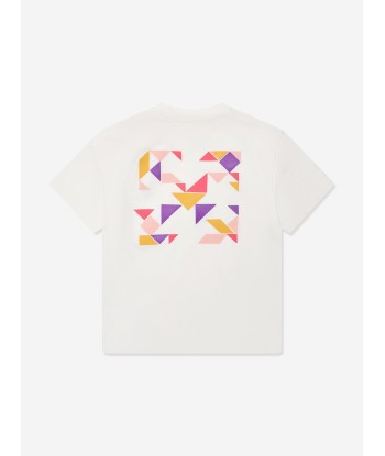 Off-White Girls Arrow Geometric T-Shirt in White ouvre sa boutique