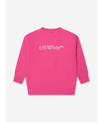 Off-White Girls Bookish Bit Logo Sweatshirt in Pink Comment ça marche