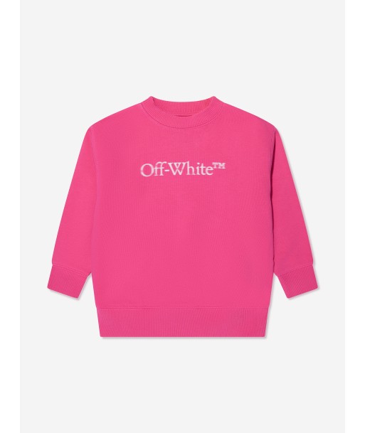 Off-White Girls Bookish Bit Logo Sweatshirt in Pink Comment ça marche