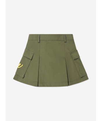 Off-White Girls OW Script Cargo Skirt in Green de France