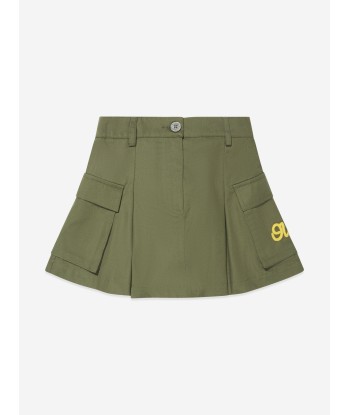 Off-White Girls OW Script Cargo Skirt in Green de France