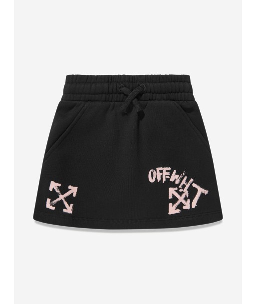 Off-White Girls Paint Script Skirt in Black le concept de la Pate a emporter 