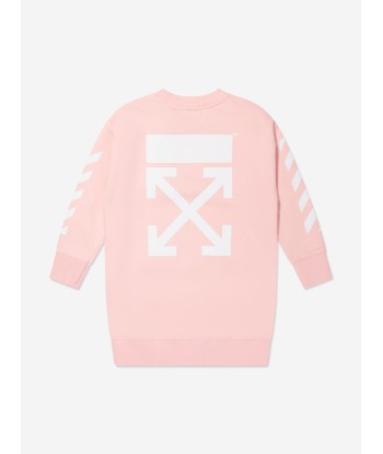 Off-White Girls Classic Arrow Tab Sweater Dress in Pink pas cheres