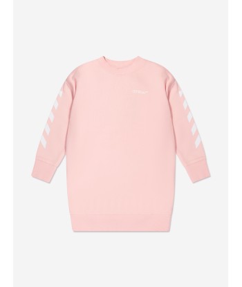 Off-White Girls Classic Arrow Tab Sweater Dress in Pink pas cheres