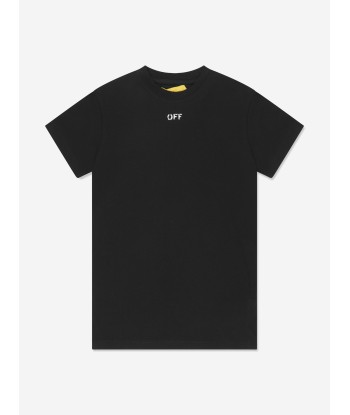 Off-White Girls Off Stamp T-Shirt Dress in Black brillant des détails fins