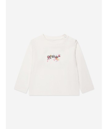 Off-White Baby Girls Paper Clips T-Shirt in Ivory prix pour 