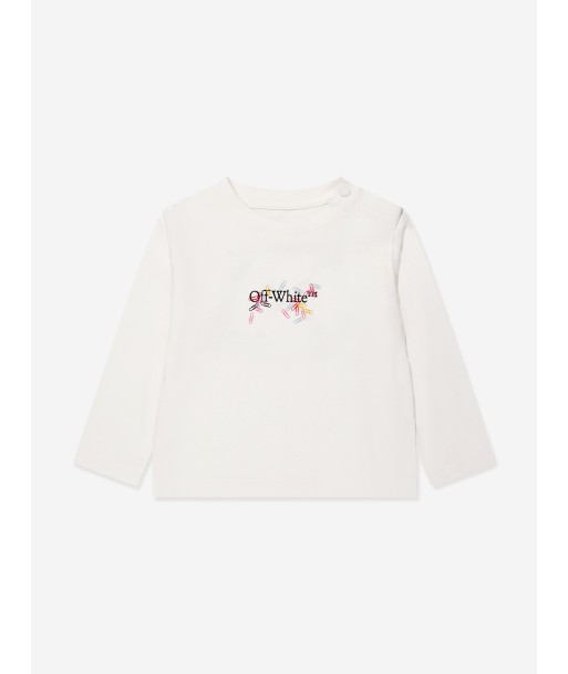 Off-White Baby Girls Paper Clips T-Shirt in Ivory prix pour 