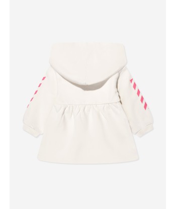 Off-White Baby Girls Hooded Sweater Dress in Ivory offre 