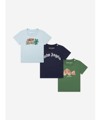 Palm Angels Baby Boys Tri-Pack T-Shirts in Blue acheter en ligne