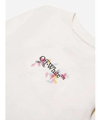 Off-White Baby Girls Paper Clips T-Shirt in Ivory prix pour 