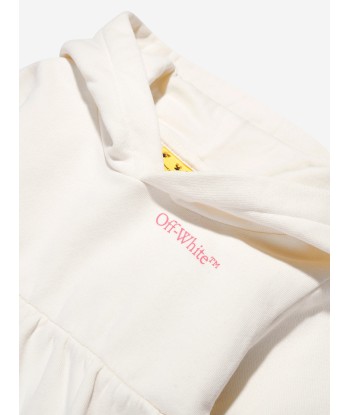 Off-White Baby Girls Hooded Sweater Dress in Ivory offre 