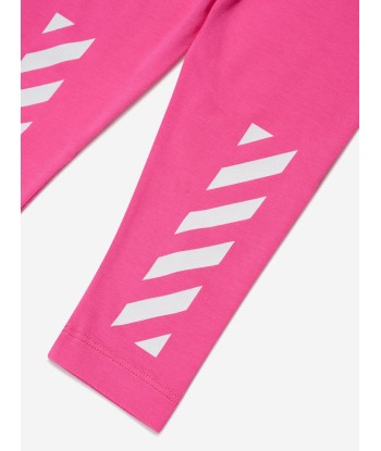 Off-White Baby Girls Bookish Diag Leggings in Pink est présent 