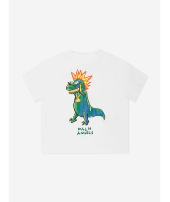 Palm Angels Boys Dino Punk T-Shirt in White votre