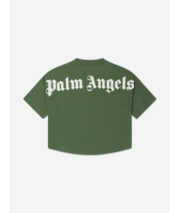 Palm Angels Boys Classic Logo T-Shirt in Green les ligaments