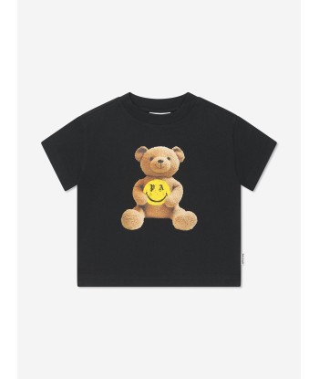 Palm Angels Boys Smiley Bear T-Shirt in Black est présent 