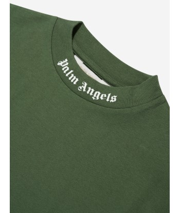 Palm Angels Boys Classic Logo T-Shirt in Green les ligaments