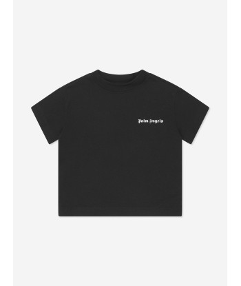 Palm Angels Boys Logo T-Shirt in Black solde