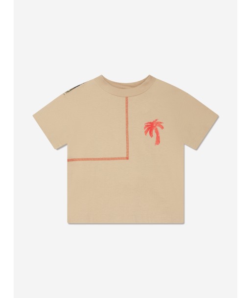 Palm Angels Boys Palm Brush Camo T-Shirt in Beige À commander