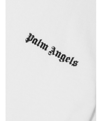 Palm Angels Boys Logo T-Shirt in White Fin de série