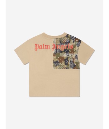 Palm Angels Boys Palm Brush Camo T-Shirt in Beige À commander