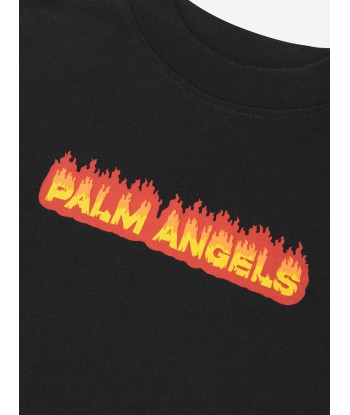 Palm Angels Boys PA Flames T-Shirt in Black de votre