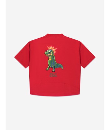 Palm Angels Boys Dino Punk Check T-Shirt in Red En savoir plus