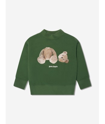 Palm Angels Boys Bear Sweatshirt in Green en ligne des produits 