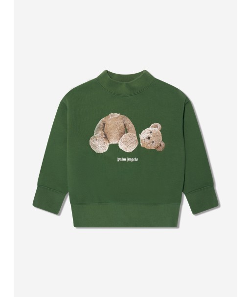 Palm Angels Boys Bear Sweatshirt in Green en ligne des produits 