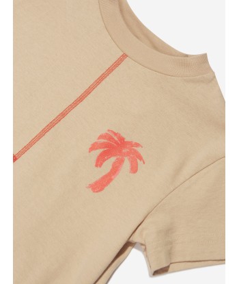 Palm Angels Boys Palm Brush Camo T-Shirt in Beige À commander