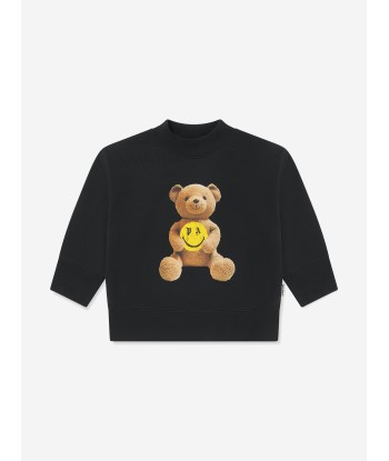 Palm Angels Boys PA Smiley Bear Sweatshirt in Black meilleur choix