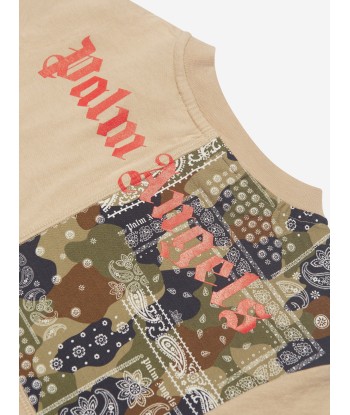 Palm Angels Boys Palm Brush Camo T-Shirt in Beige À commander