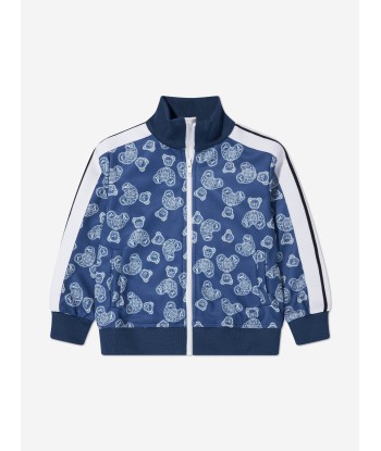 Palm Angels Boys AOP Bears Paisley Track Jacket in Blue Le MVP de beaucoup