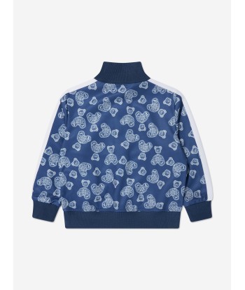 Palm Angels Boys AOP Bears Paisley Track Jacket in Blue Le MVP de beaucoup