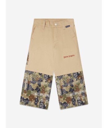 Palm Angels Boys Logo Camo Cargo Pants in Beige sélection de produits