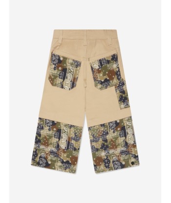 Palm Angels Boys Logo Camo Cargo Pants in Beige sélection de produits