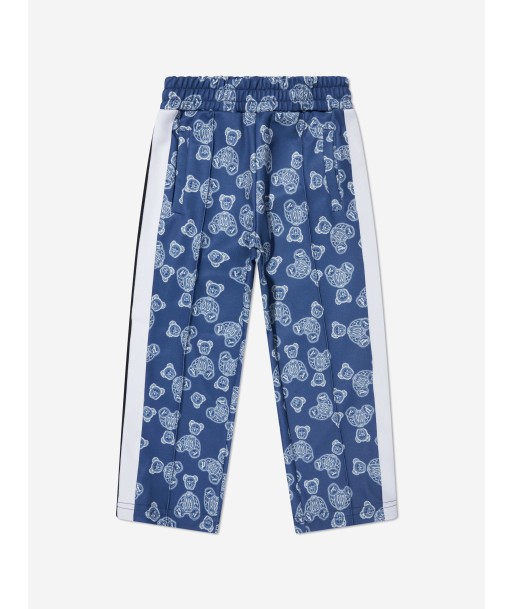 Palm Angels Boys AOP Bears Paisley Track Pants in Blue des créatures d'habitude