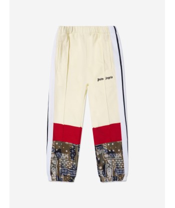 Palm Angels Boys Colourblock Camo Track Pants in White Dans la société mordern