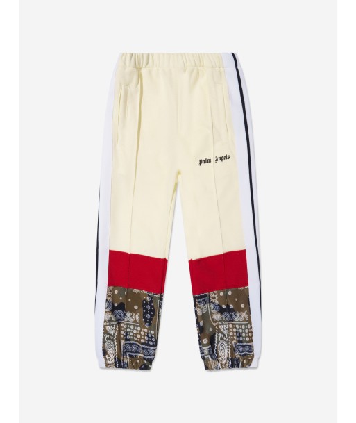 Palm Angels Boys Colourblock Camo Track Pants in White Dans la société mordern