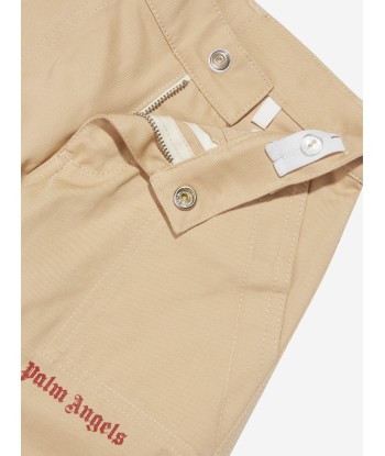 Palm Angels Boys Logo Camo Cargo Pants in Beige sélection de produits