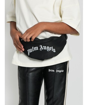 Palm Angels Kids Curved Logo Belt Bag in Black commande en ligne