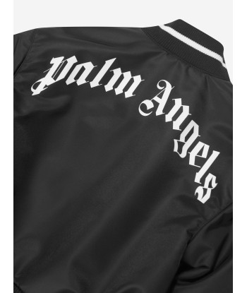 Palm Angels Boys Curved Logo Bomber Jacket in Black livraison gratuite