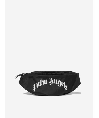 Palm Angels Kids Curved Logo Belt Bag in Black commande en ligne