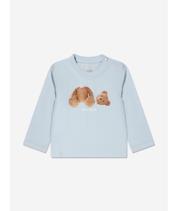 Palm Angels Baby Boys Long Sleeve Bear T-Shirt in Blue shop