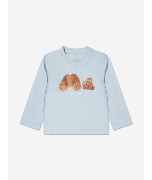 Palm Angels Baby Boys Long Sleeve Bear T-Shirt in Blue shop