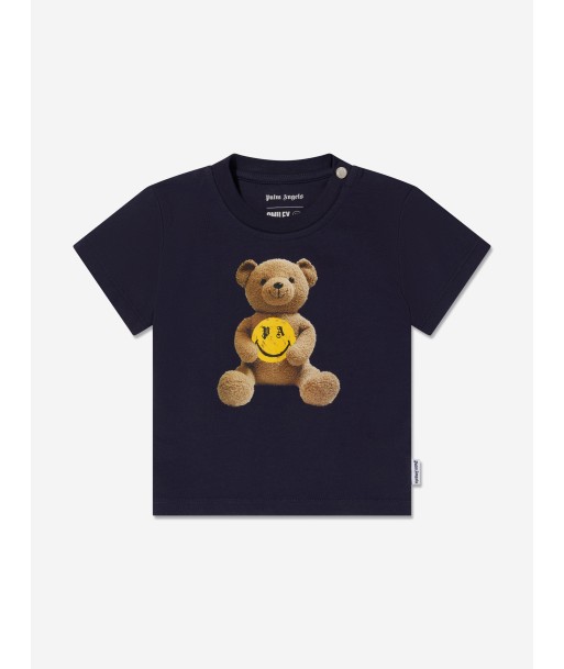 Palm Angels Baby Boys Smiley Bear T-Shirt in Navy pas cher