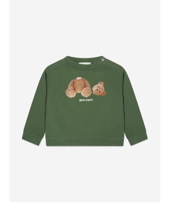 Palm Angels Baby Boys Bear Sweatshirt in Green meilleur choix