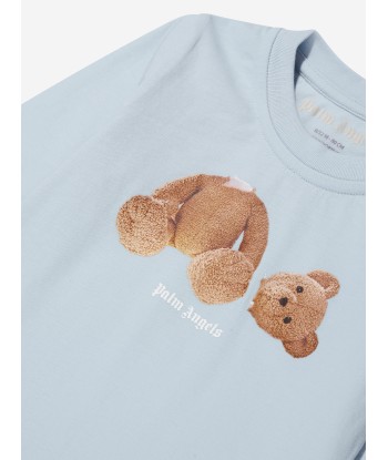 Palm Angels Baby Boys Long Sleeve Bear T-Shirt in Blue shop