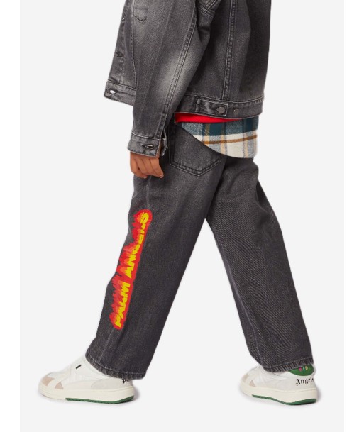 Palm Angels Boys Flames Logo Jeans in Black 2 - 3 jours ouvrés.