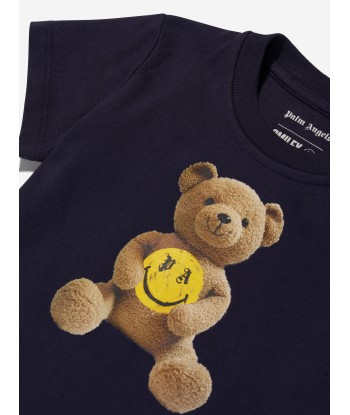 Palm Angels Baby Boys Smiley Bear T-Shirt in Navy pas cher